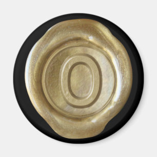 Wachs Siegel Monogram Magnet - Gold - Bold Style -
