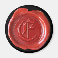 Wachs Siegel Monogram Magnet - Red - Old English -