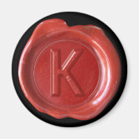 Wachs Siegel Monogram Magnet - Rot - Bold Style -
