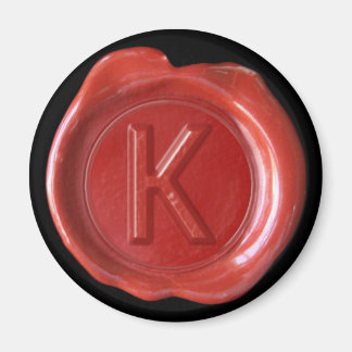 Wachs Siegel Monogram Magnet - Rot - Bold Style -