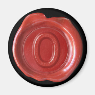 Wachs Siegel Monogram Magnet - Rot - Bold Style -