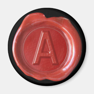 Wachs Siegel Monogram Magnet - Rot - Bold Style -