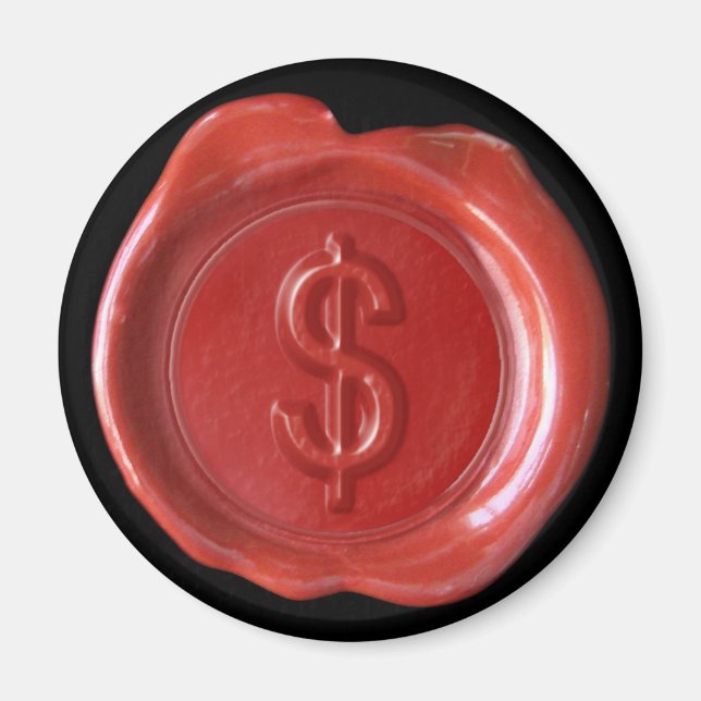 Wachs Siegel Monogram Magnet - Rot - Fett - (Vorne)