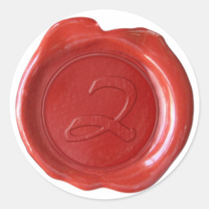 Wachs Siegel Monogram - Red - Artistic Z - Runder Aufkleber