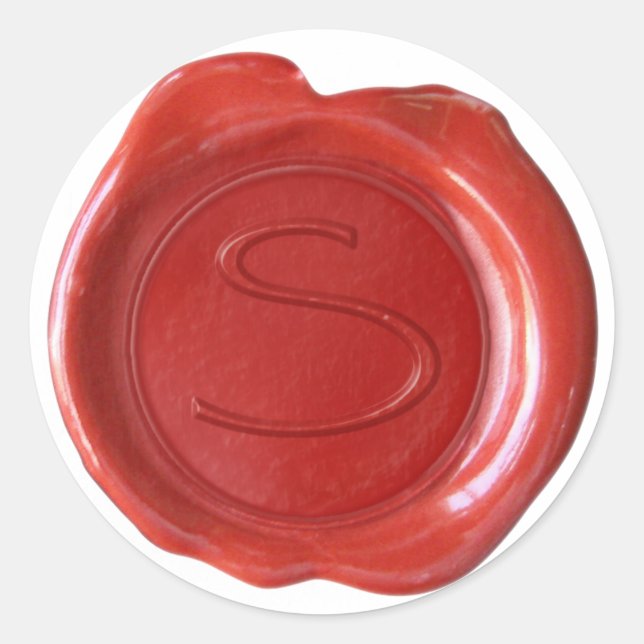 Wachs Siegel Monogram - Red - ModernSlim S - Runder Aufkleber (Vorderseite)