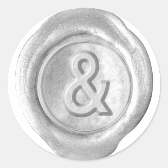 Wachs Siegel Monogram - Silver - Bold & - - Runder Aufkleber (Vorderseite)