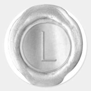 Wachs Siegel Monogram - Silver - ModernSlim L - Runder Aufkleber