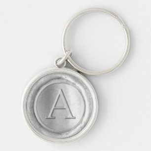 Wachs Siegel Monogram - Silver - Serifen A - Schlüsselanhänger