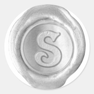 Wachs Siegel Monogram - Silver - Viktorianisch S - Runder Aufkleber