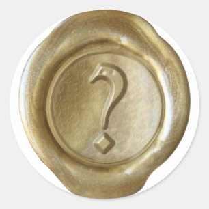 Wachs Siegel Monogramm - Gold - Altenglisch ? - Runder Aufkleber