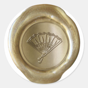 Wachs-Siegel-Monogramm - Gold - FAN - Amy Custom Runder Aufkleber
