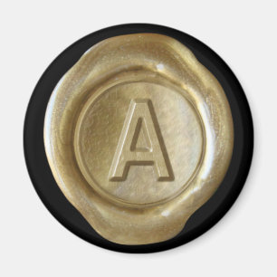 Wachs-Siegel-Monogramm-Magnet - Gold - mutige Art Magnet