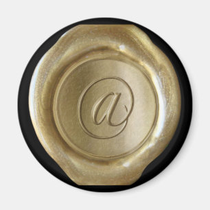 Wachs-Siegel-Monogramm-Magnet - Gold - Skript-Art Magnet