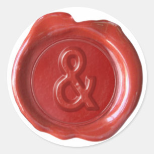 Wachs-Siegel-Monogramm - Rot - Bold &- Runder Aufkleber