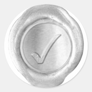 Wachs-Siegel-Monogramm - Silber - Benutzerdefinier Runder Aufkleber