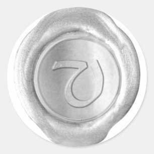 Wachs-Siegel-Monogramm - Silber - Künstlerischer S Runder Aufkleber