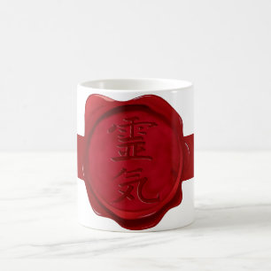 Wachs-Siegel - REIKI   dunkler Streifen Kaffeetasse