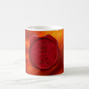 Wachs-Siegel - REIKI   Rote Brandwellen Kaffeetasse