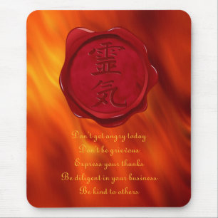 Wachs-Siegel - REIKI u. Feuerrotwellen der Gebote Mousepad