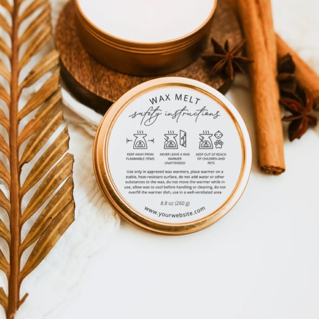 Wachs Warnschild Wachs Wärmerpflege Hinweise Runder Aufkleber (Von Creator hochgeladen)