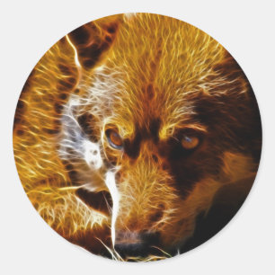 wachsam runder aufkleber