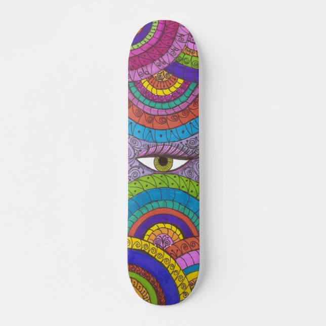 Wachsame Augen-Mandala-Magie Sk8board Skateboard (Vorne)
