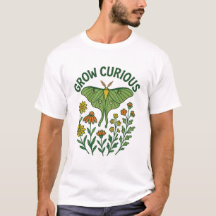 Wachsame Motte und Wildblumen T-Shirt