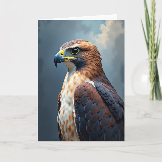Wachsame Vatertag-Raptor-Karte Karte (Vorderseite)