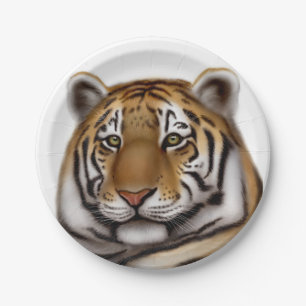 Wachsamer bengalischer Tiger-Papier-Teller Pappteller