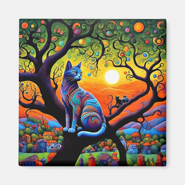 Wachsamer Kater Magnet (Vorne)