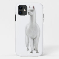 Wachsamer weißer Alpaka iPhone Kasten