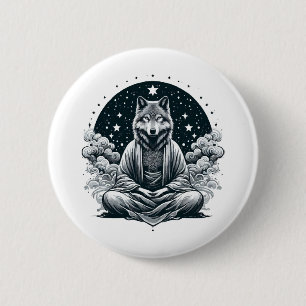 Wachsamer Wolf Button