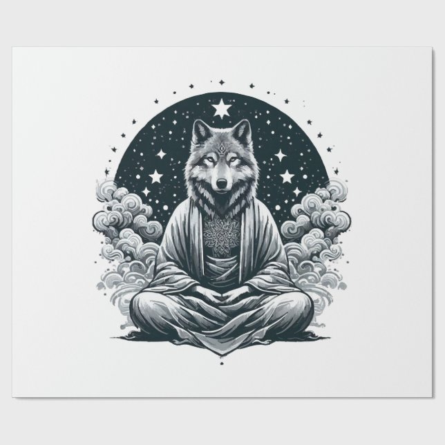 Wachsamer Wolf Geschenkpapier (Flach)