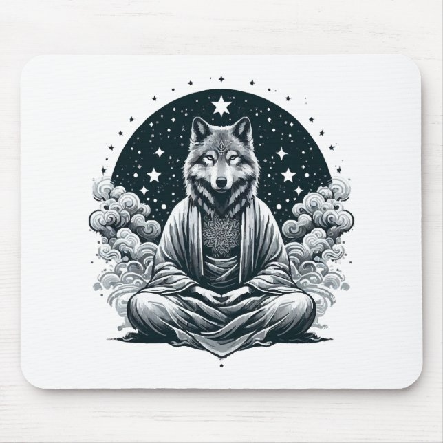 Wachsamer Wolf Mousepad (Vorne)