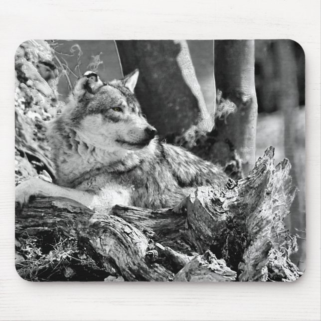 wachsamer Wolf Mousepad (Vorne)