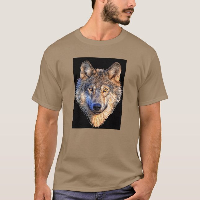 Wachsamer Wolf T-Shirt (Vorderseite)