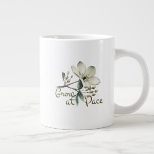 Wachse im eleganten Wasserfarben-Botanik-Blumen-Ta Jumbo-Tasse