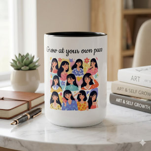 Wachse in Deinem Eigenen Tempo Floral Damen Portra Tasse
