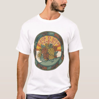 Wachse in deinem eigenen Tempo Retro-Monstera-Pfla T-Shirt