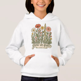 Wachse in Gnade - Christliches florales Bibelvers- Hoodie