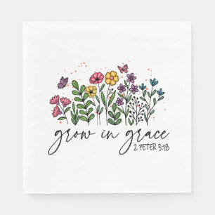 Wachse in Gnade – Lebendige Florale Inspiration Serviette