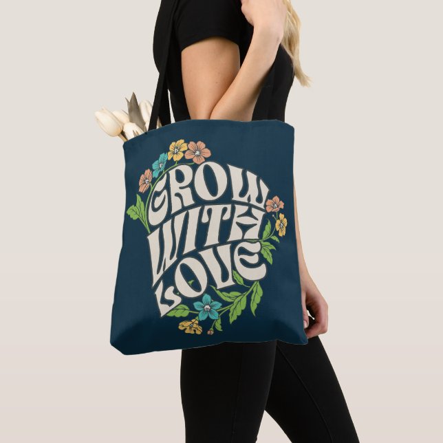 Wachse mit Liebe Florale Typografie Tasche (Von Nahem)
