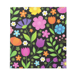 Wachse Positive Blumen Bunte Notizblock