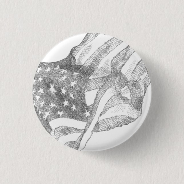 Wachsen der amerikanischen Flagge Button (Vorderseite)