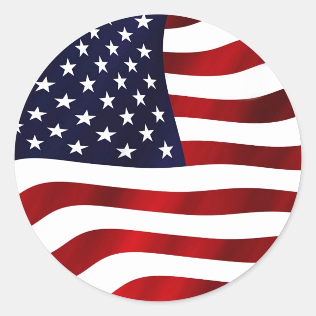 Wachsen der US-Flagge Runder Aufkleber (Vorderseite)