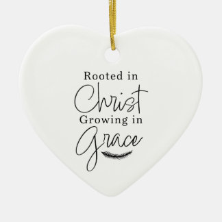 Wachsen in Gnade Schwarz-Weiß-Herz-Weihnachten Keramik Ornament