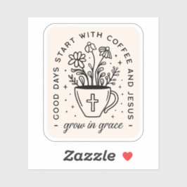 Wachsen in Graukaffee Jesus zitiert Aufkleber