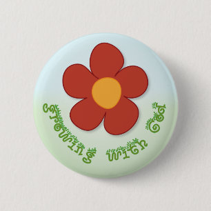 Wachsen mit Gottknopf Button