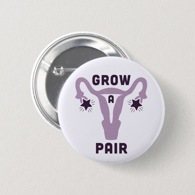 Wachsen Sie einen Paare [Eierstöcke] Pinback Knopf Button (Vorne & Hinten)