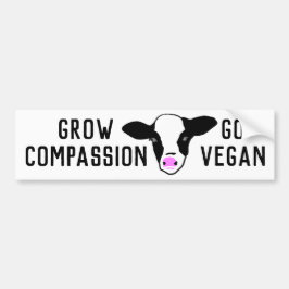Wachsen Sie Mitleid - gehen Sie vegan - Baby-Kuh Autoaufkleber